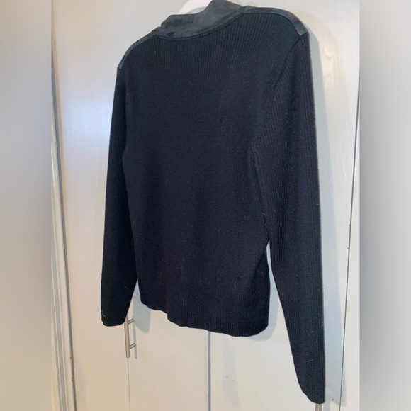 VNTG Pendleton Leather Suede merino Wool sweater Jacket Black Zip Up Co… - Picture 2 of 9